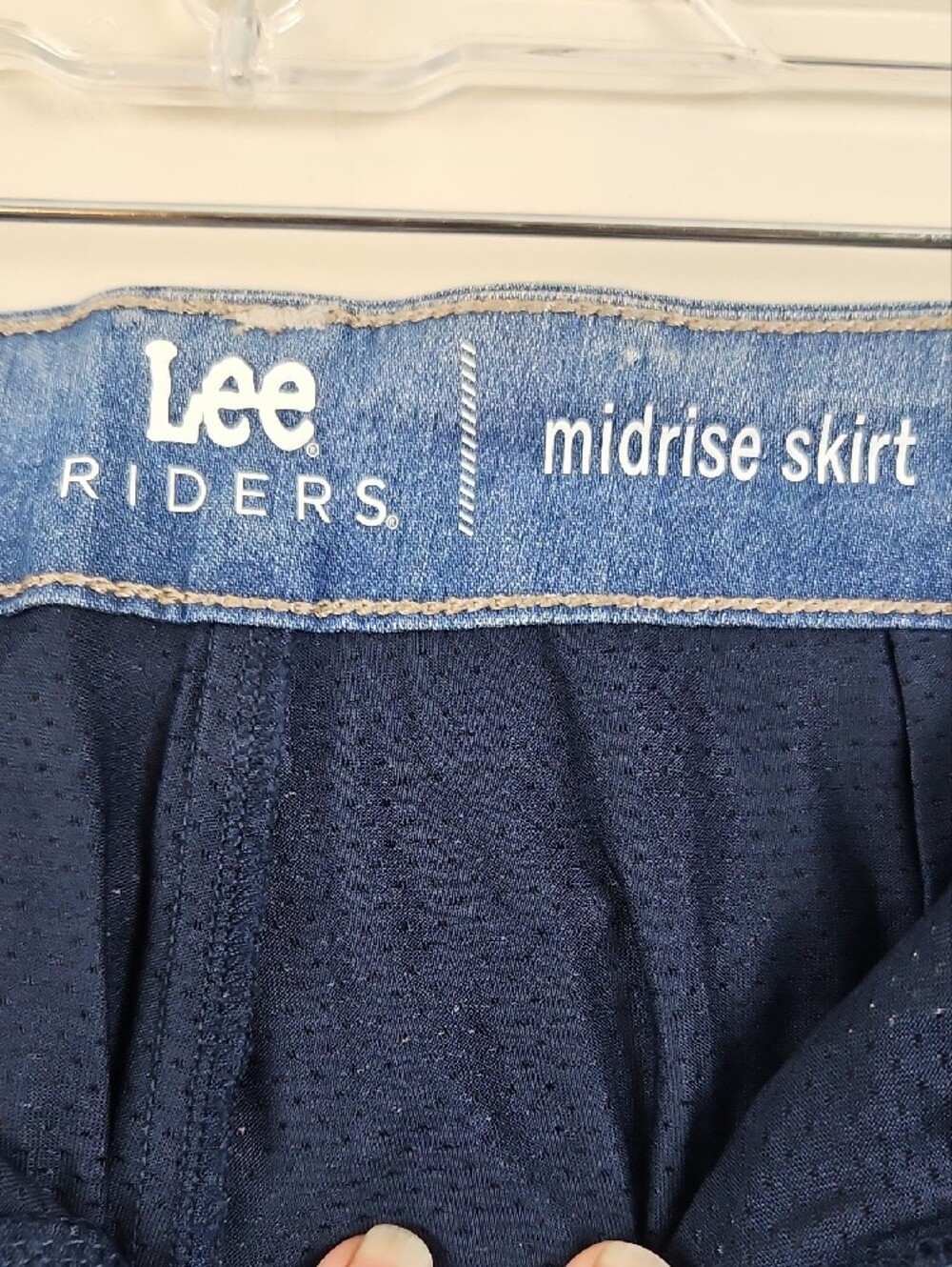 Lee Rider Mid Rise Stretch Denim Skort Size 10 Medium Blue Jean Classic - Picture 3 of 11